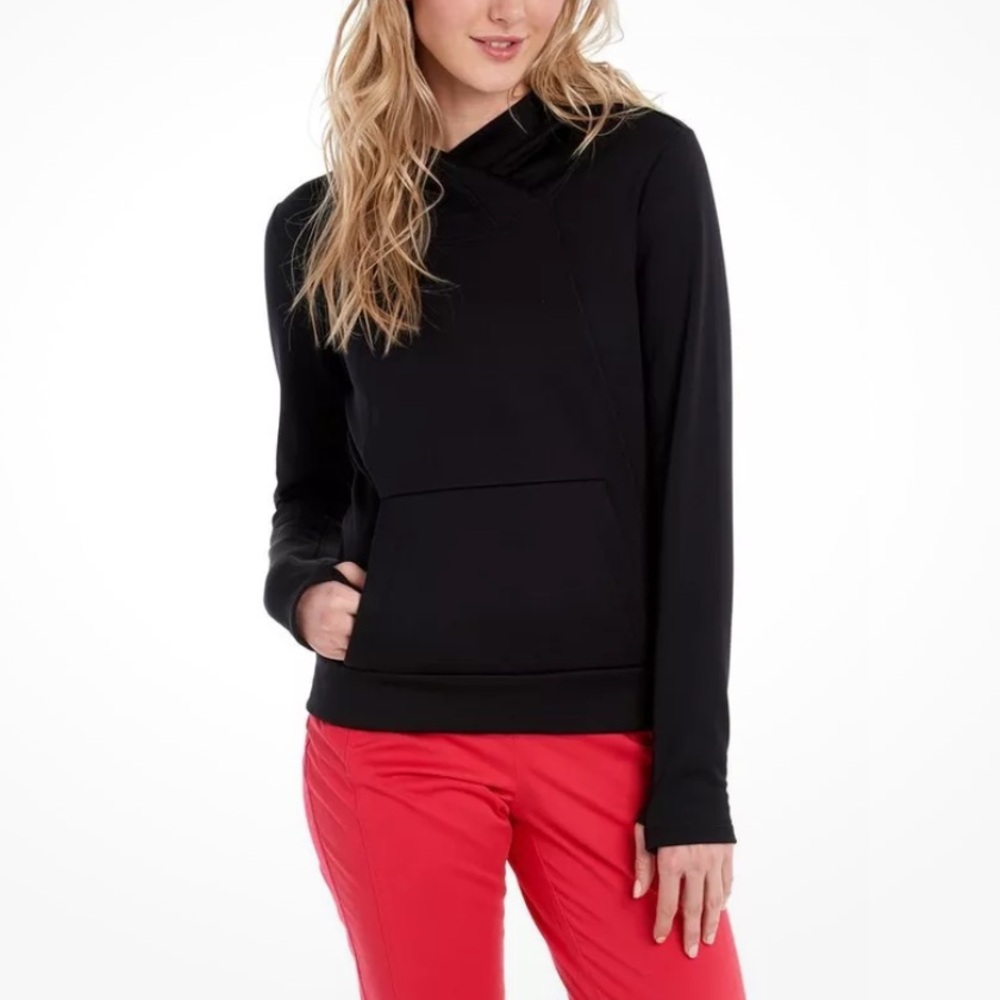 Lole Esma Hoodie L Black Activewear Moisture Wicking Water Repellent Comfy Lined - Picture 2 of 13
